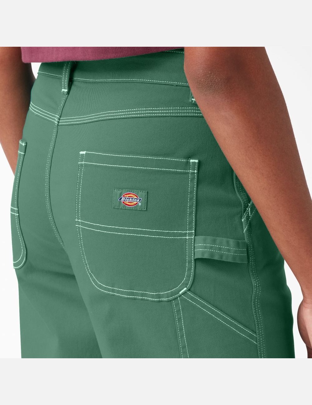 Pantalones De Trabajo Dickies High Waisted Carpenter Mujer Verde Oscuro | 1352974-AO