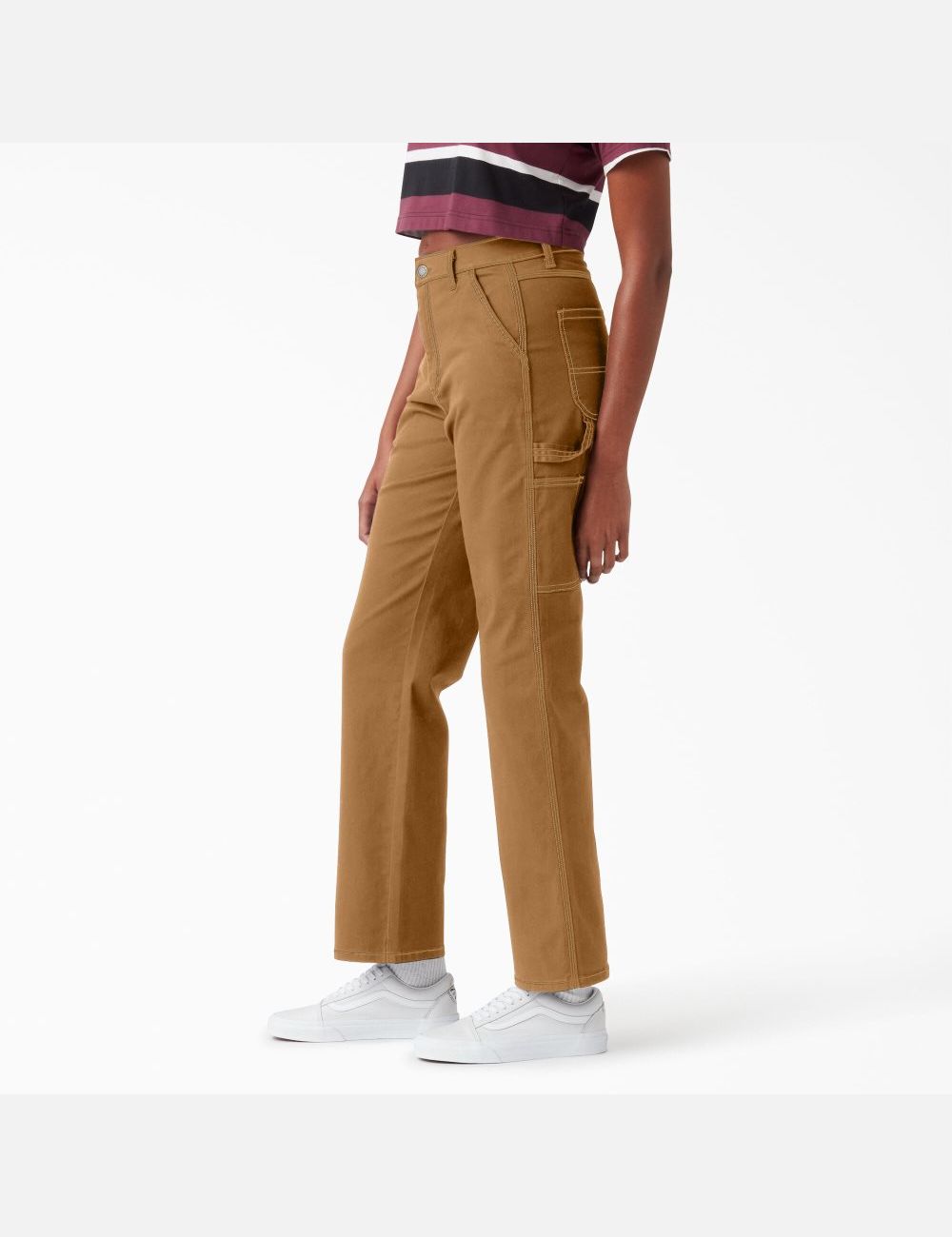 Pantalones De Trabajo Dickies High Waisted Carpenter Mujer Marrones | 7148650-XG