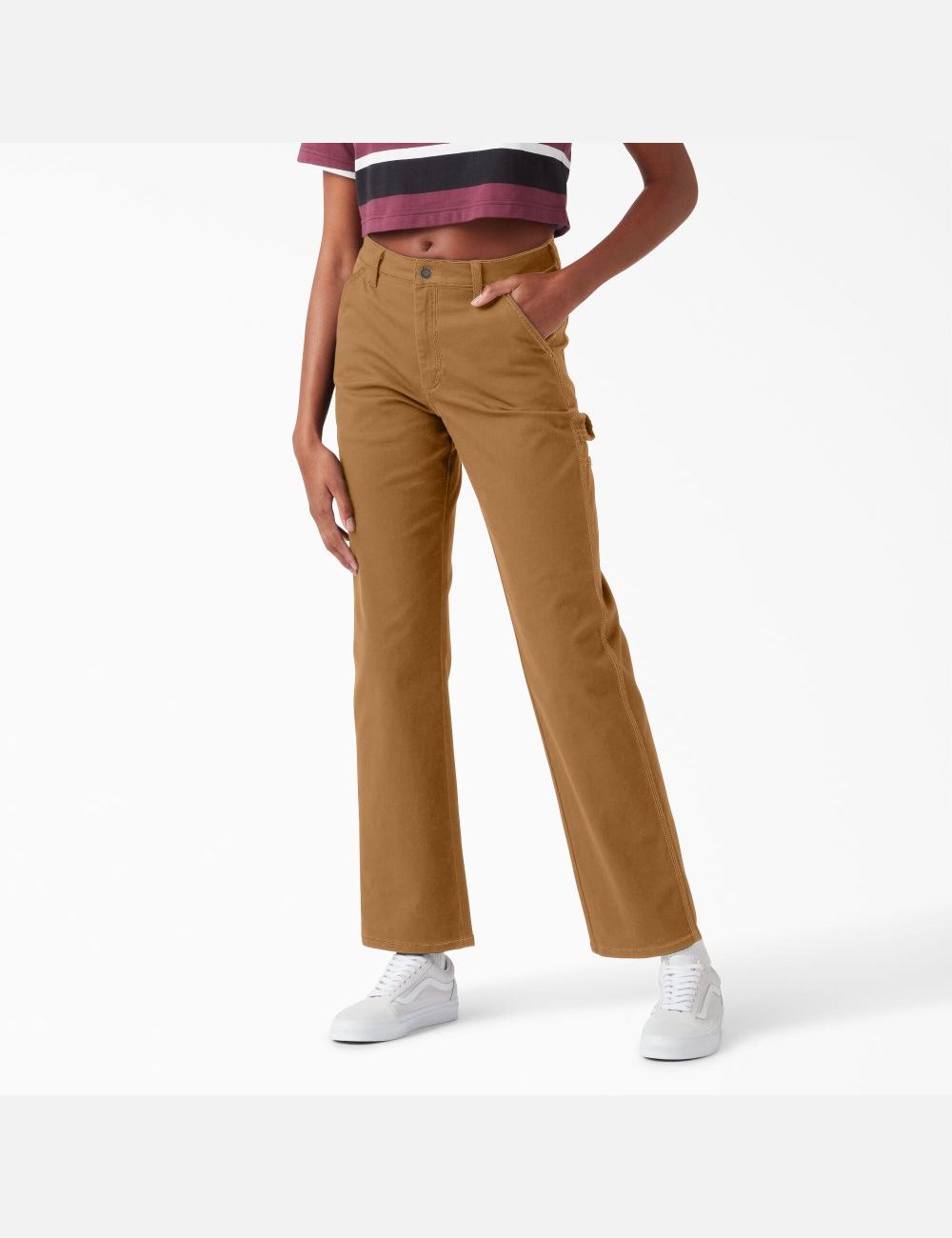 Pantalones De Trabajo Dickies High Waisted Carpenter Mujer Marrones | 7148650-XG