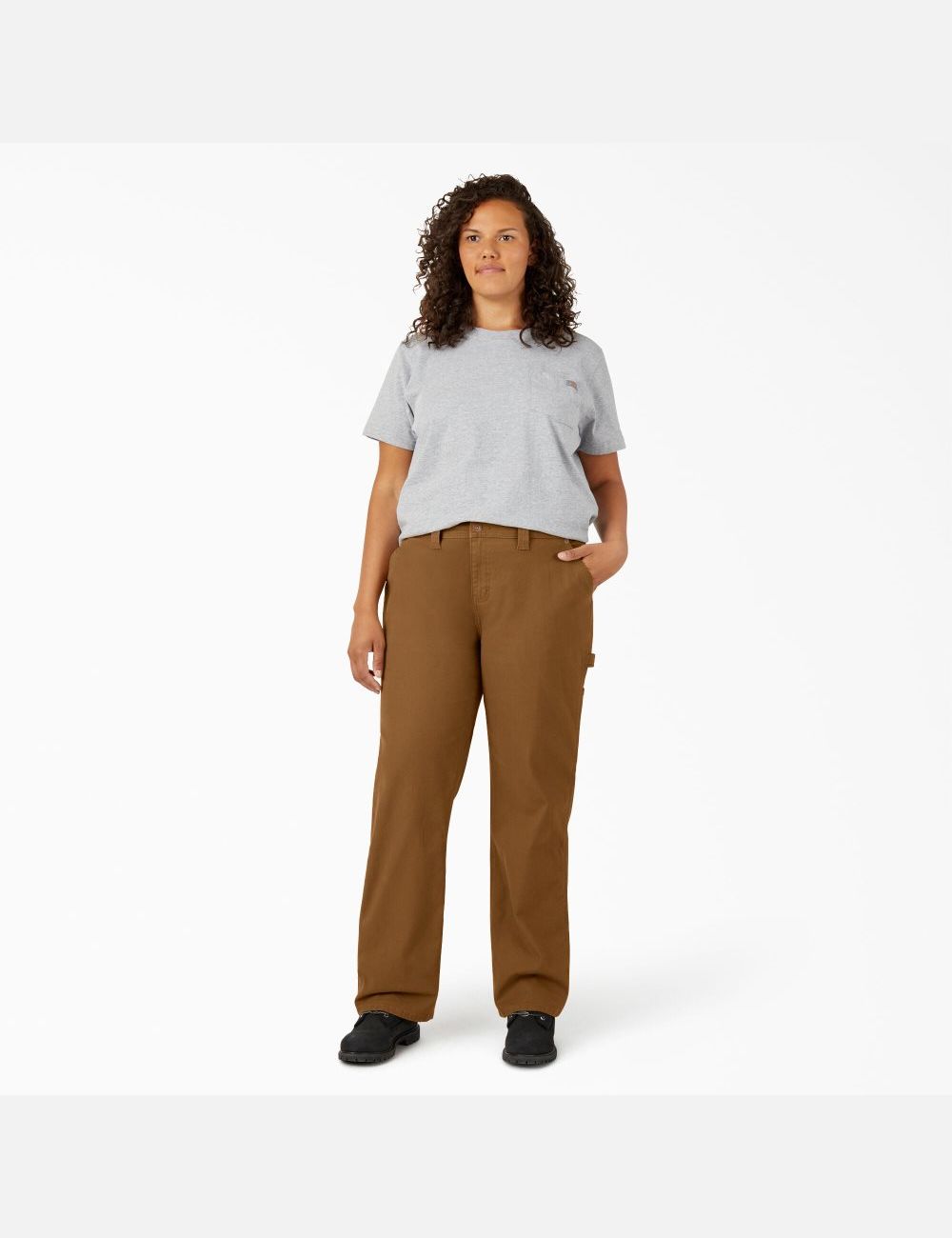 Pantalones De Trabajo Dickies Plus Duck Carpenter Mujer Marrones | 6210843-FZ