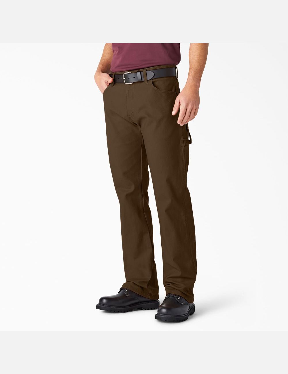 Pantalones De Trabajo Dickies Relaxed Fit Directo Leg Heavyweight Duck Carpenter Hombre Marrones | 3408519-OH