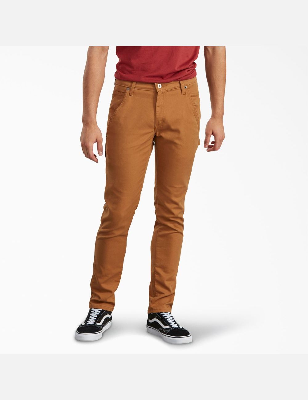 Pantalones De Trabajo Dickies Slim Fit Tapered Leg Duck Carpenter Hombre Marrones | 7104236-PS