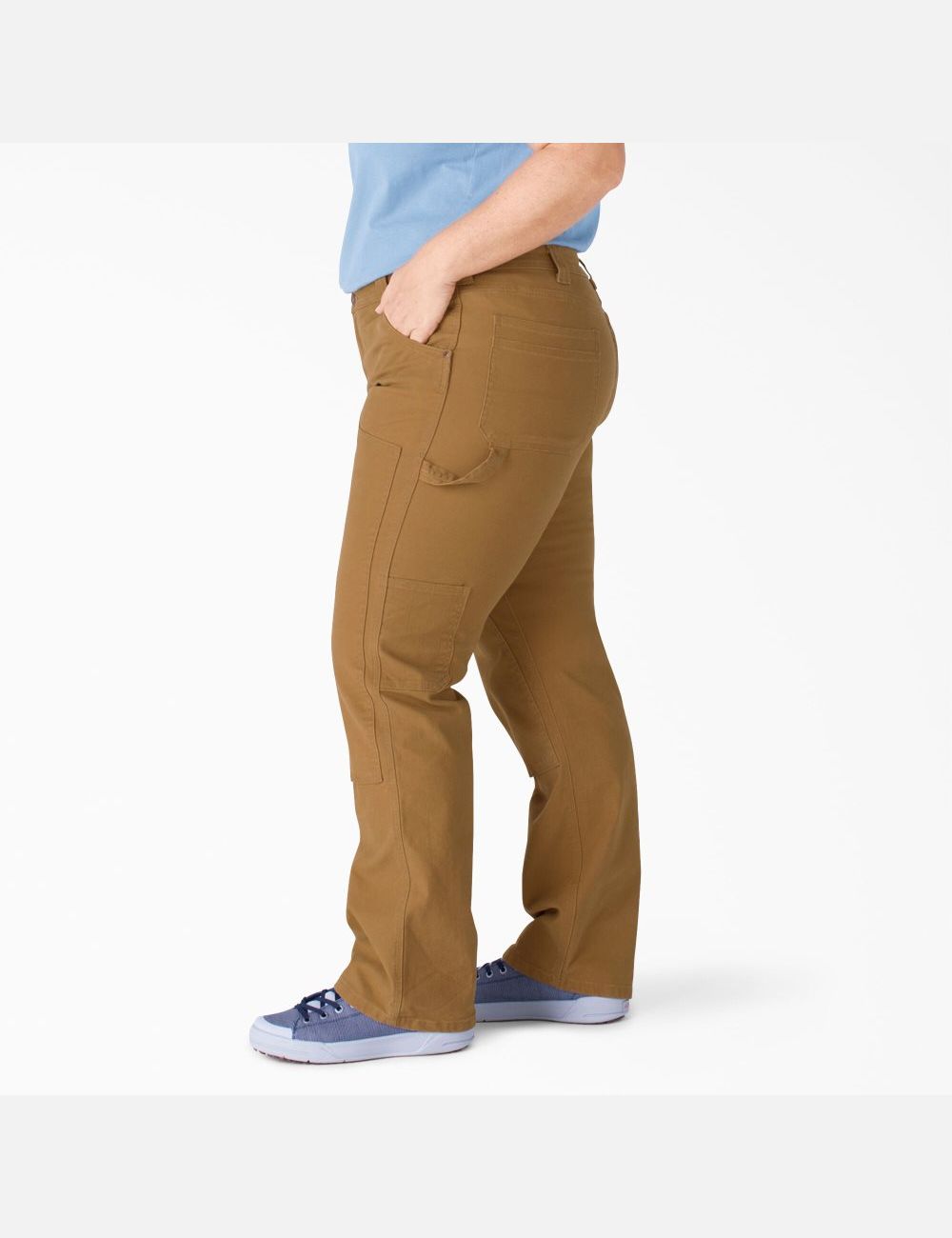 Pantalones Dickies Plus Duck Double-Front Carpenter Mujer Marrones | 4726019-AJ