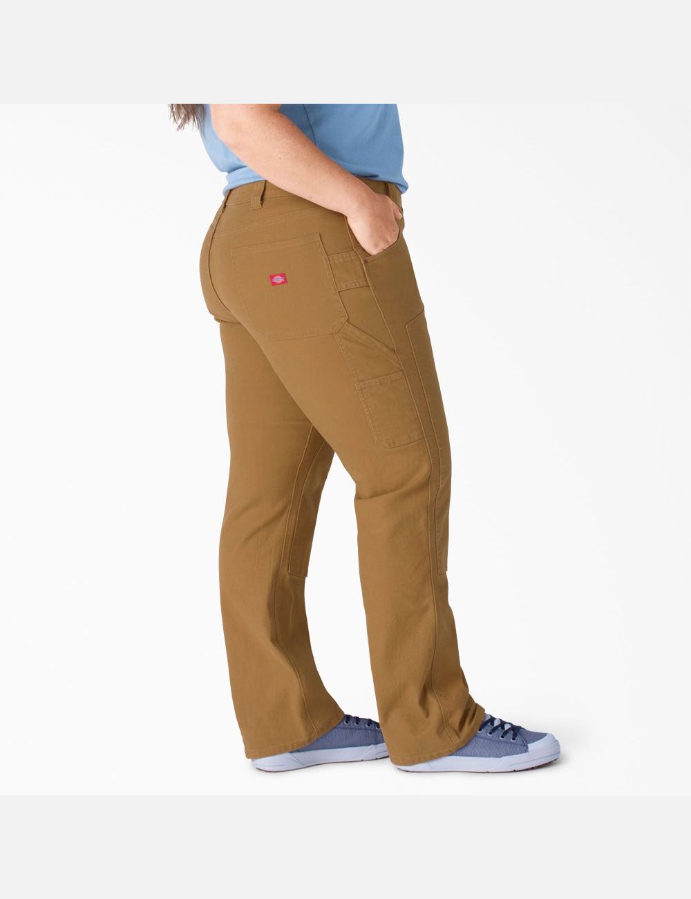 Pantalones Dickies Plus Duck Double-Front Carpenter Mujer Marrones | 4726019-AJ