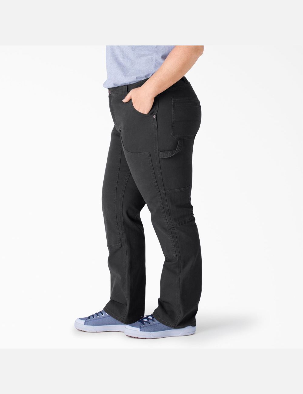 Pantalones Dickies Plus Duck Double-Front Carpenter Mujer Negras | 9017526-NE