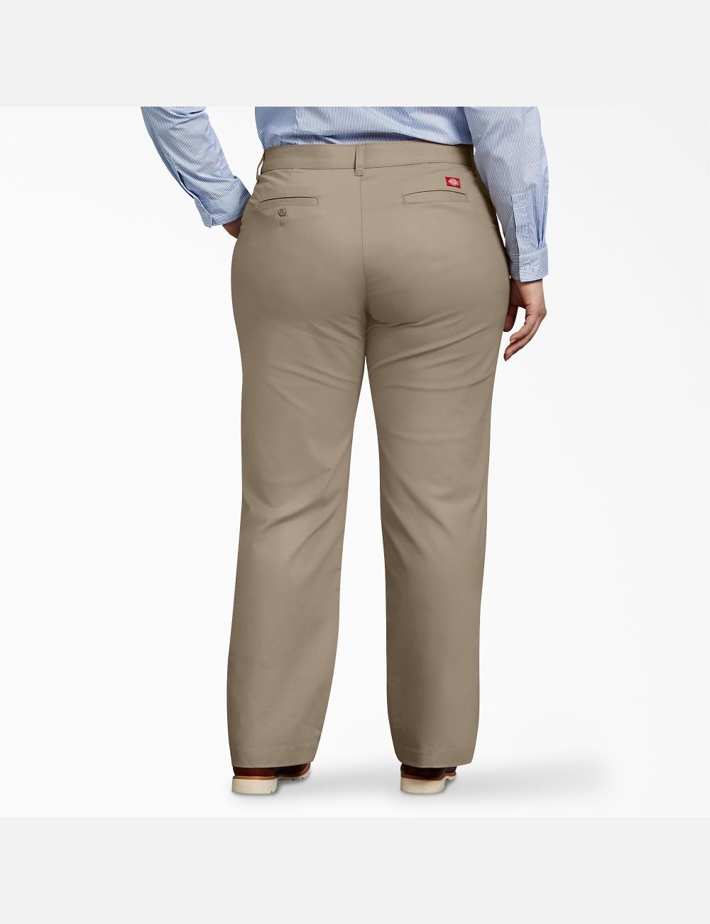 Pantalones Dickies Plus Relaxed Fit Directo Leg Mujer Marrones | 5186290-RU