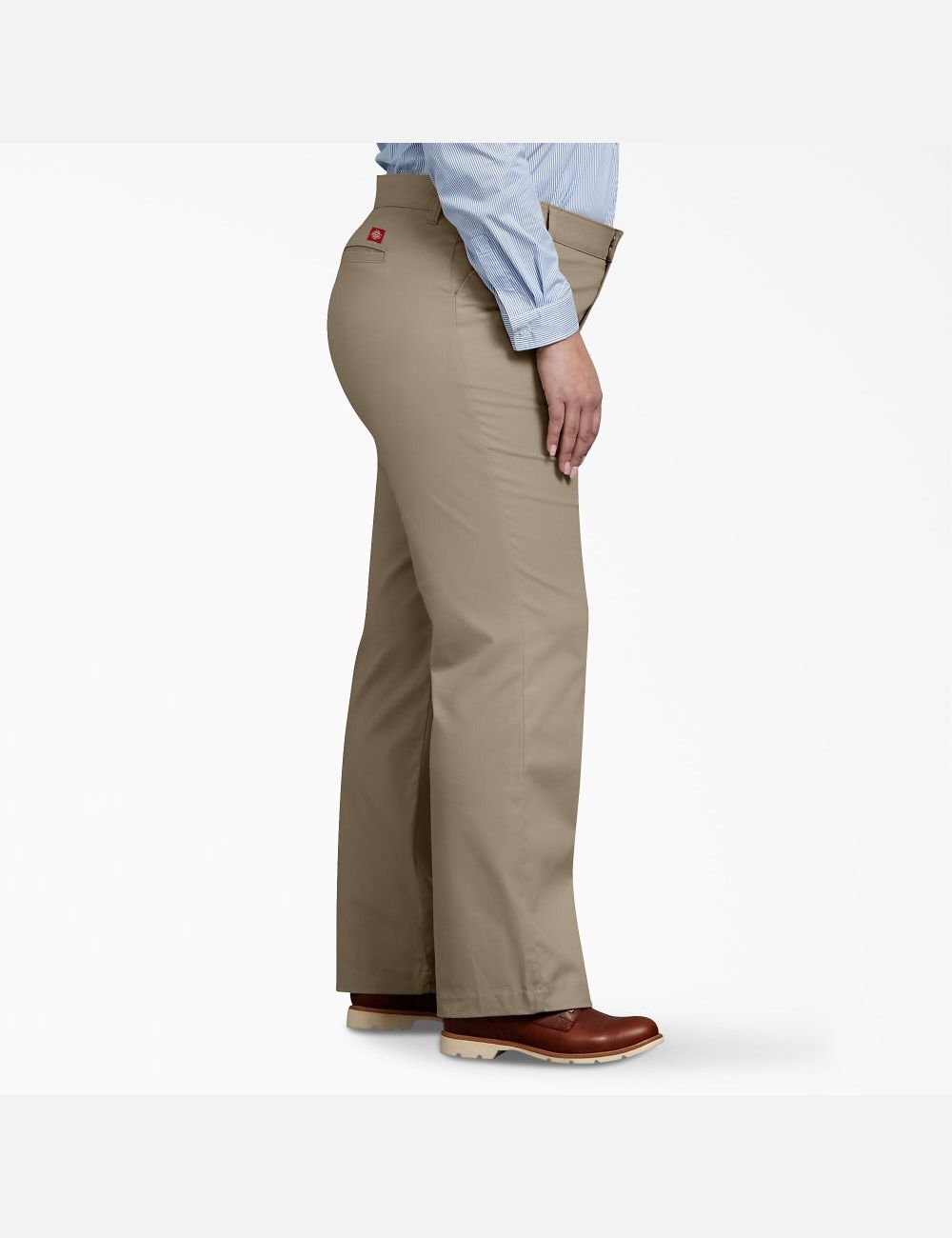 Pantalones Dickies Plus Relaxed Fit Directo Leg Mujer Marrones | 5186290-RU