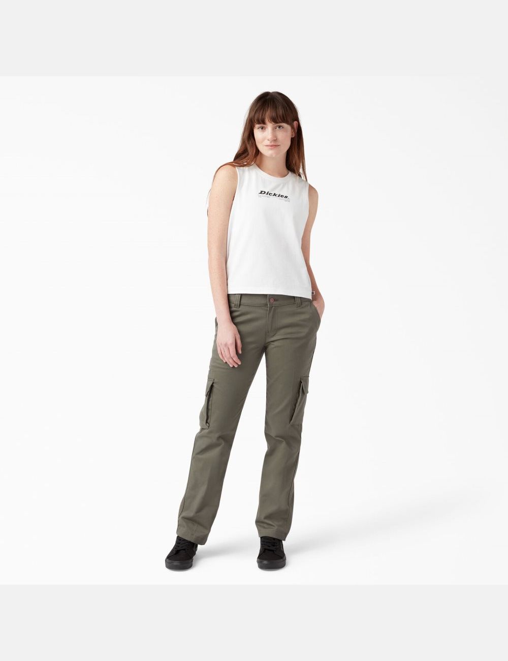 Pantalones Tipo Cargo Dickies Relaxed Fit Mujer Gris Camuflaje | 8924531-LF