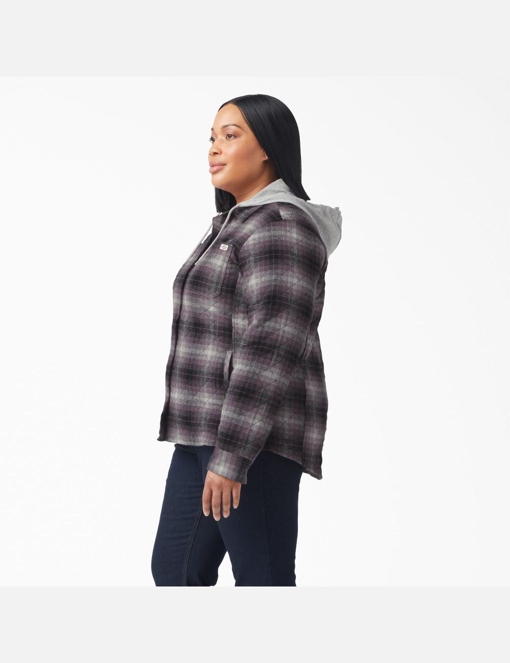 Ropa De Abrigo Dickies Plus Flannel Encapuchado Mujer Moradas Negras | 4791582-EP