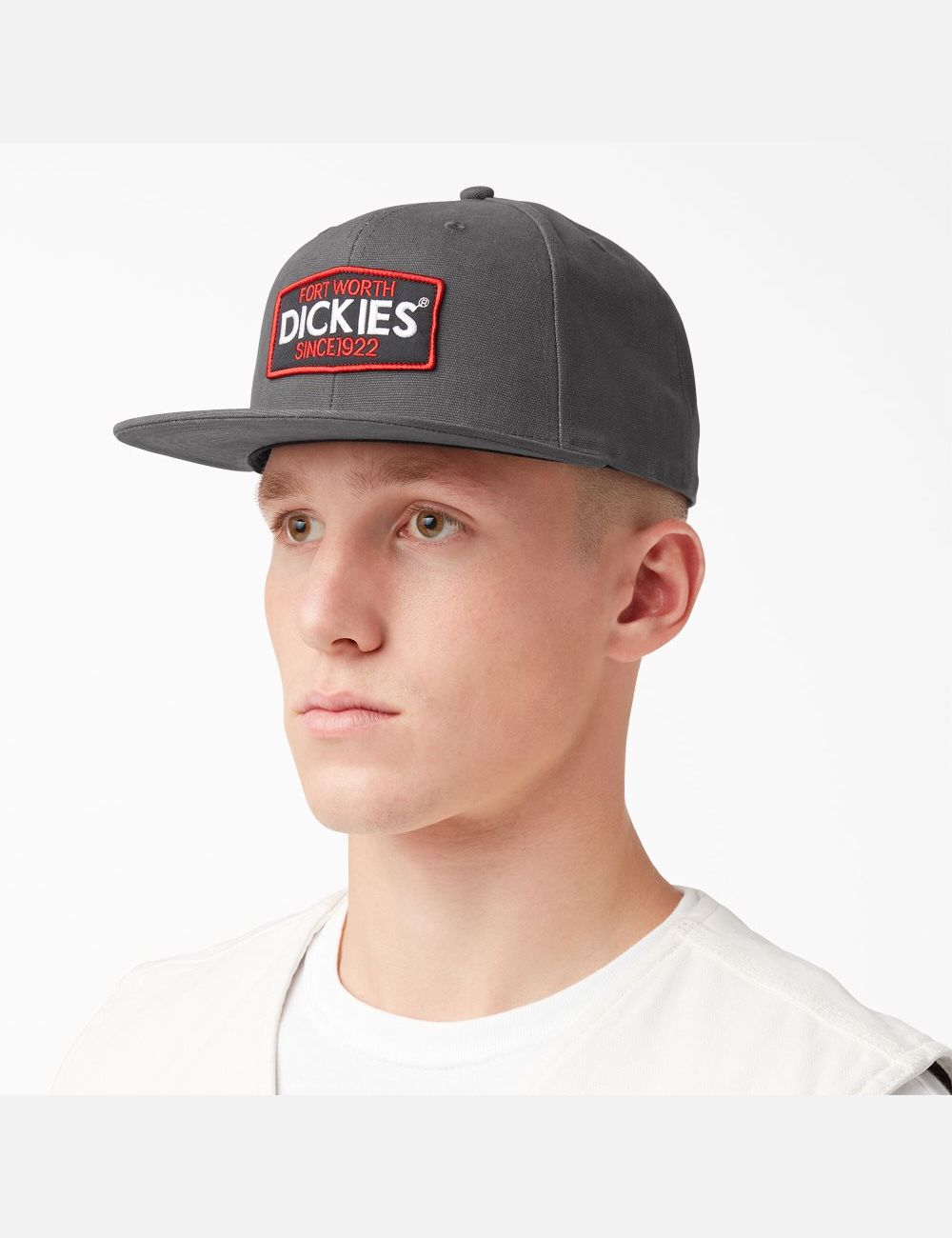 Sombreros Dickies Logo Patch Planos Bill Unisex Gris | 4652931-SP