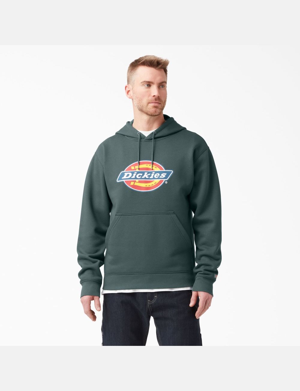 Sudadera Con Capucha Dickies Agua Repellent Tri-Color Logo Hombre Verde | 5207346-CW