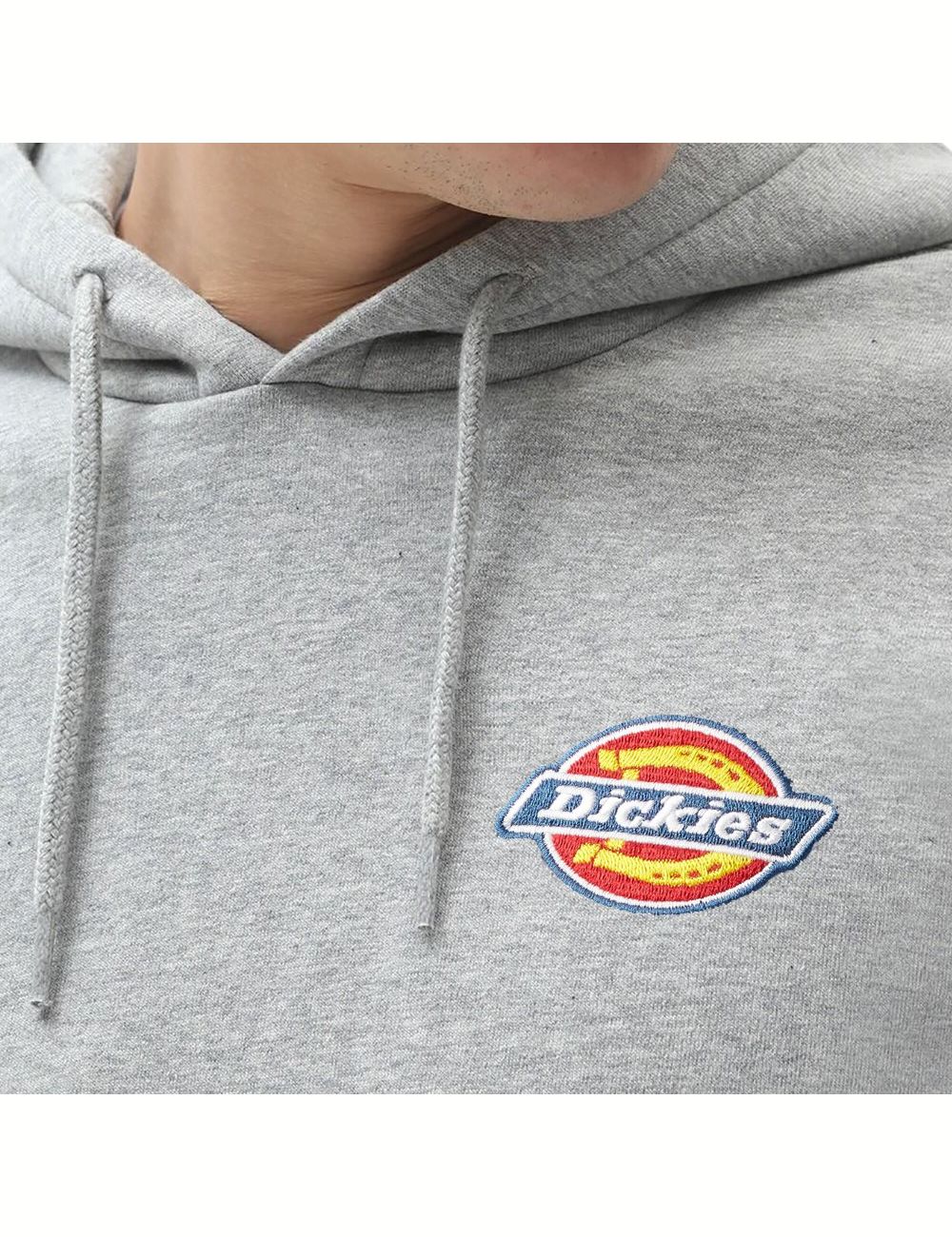 Sudadera Con Capucha Dickies Fleece Embroidered Chest Logo Hombre Gris | 5807961-WL