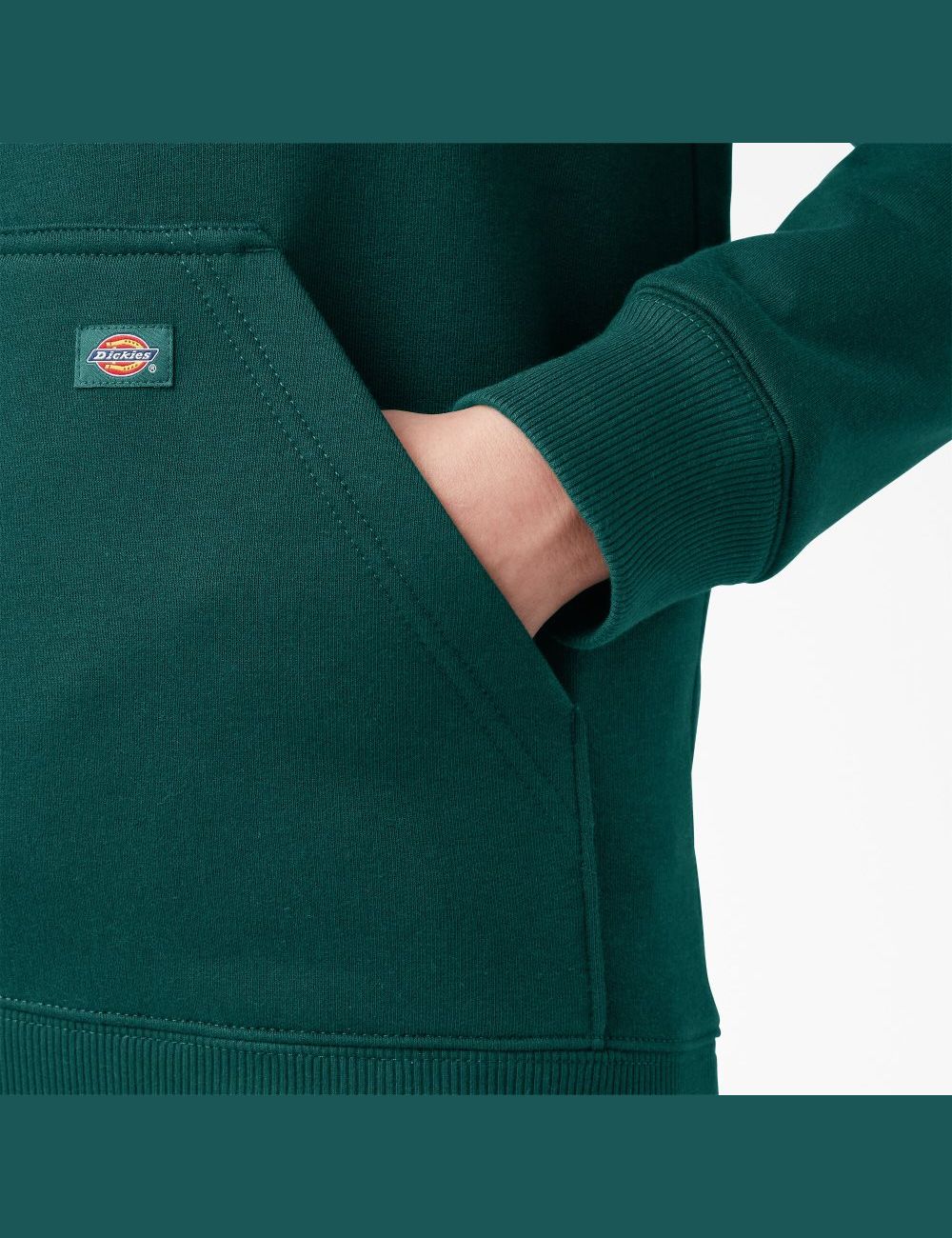 Sudadera Con Capucha Dickies Heavyweight Logo Sleeve Mujer Verde | 5816340-AR