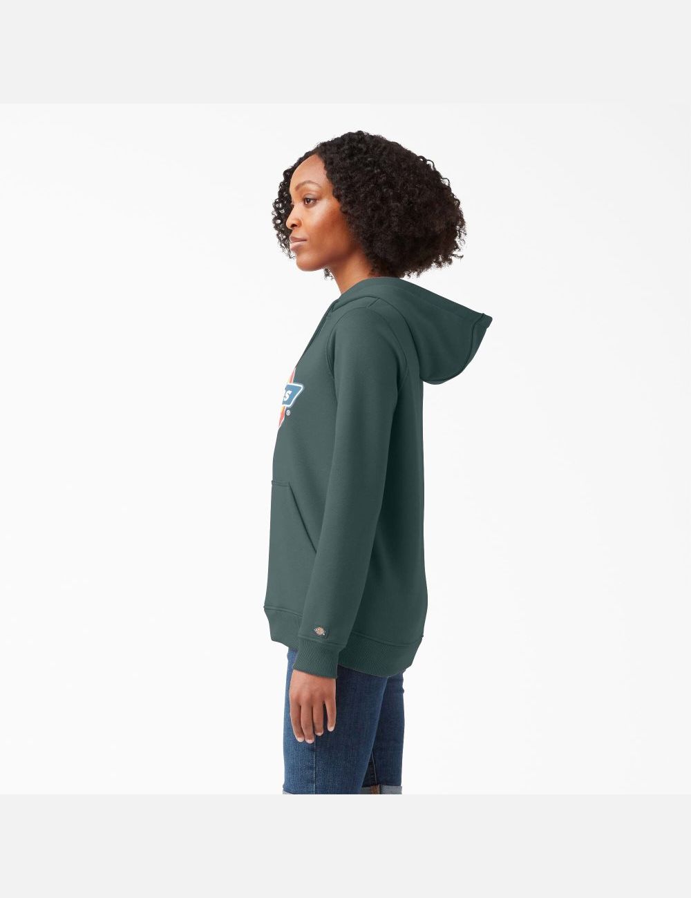 Sudadera Con Capucha Dickies Heavyweight Logo Mujer Verde | 7893610-XF