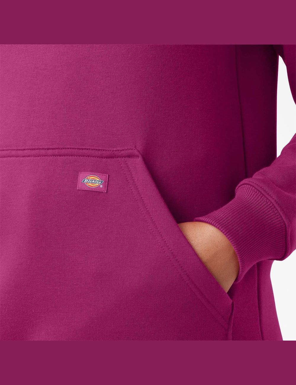 Sudadera Con Capucha Dickies Heavyweight Logo Sleeve Mujer Fucsia | 8371629-GP