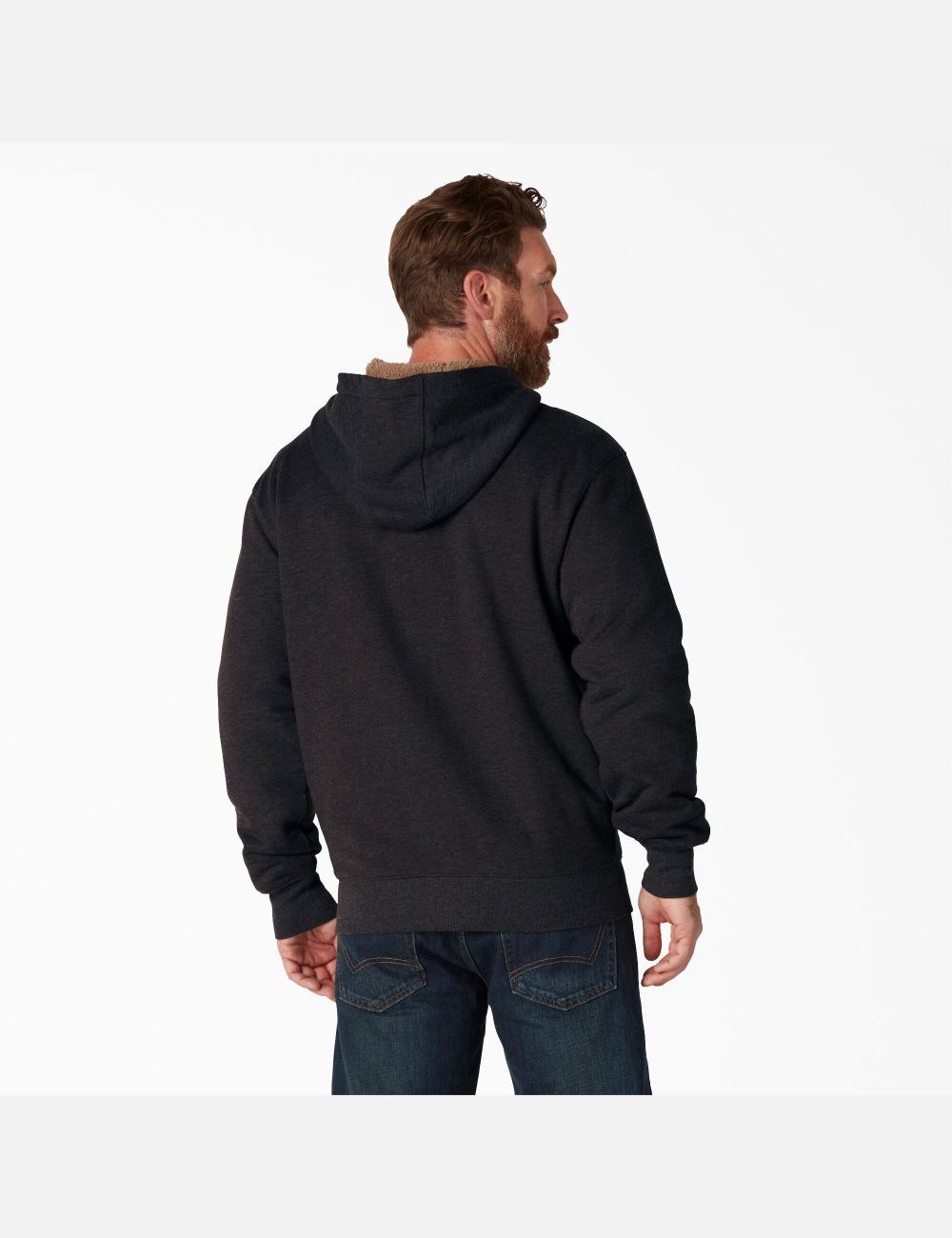 Sudadera Con Capucha Dickies High Pile Fleece Forro Full Zip Hombre Negras | 7280645-IZ