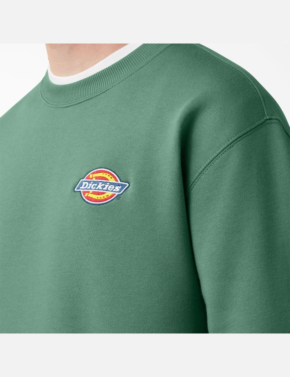 Sudaderas Dickies Fleece Embroidered Chest Logo Hombre Verde Oscuro | 4687095-RK