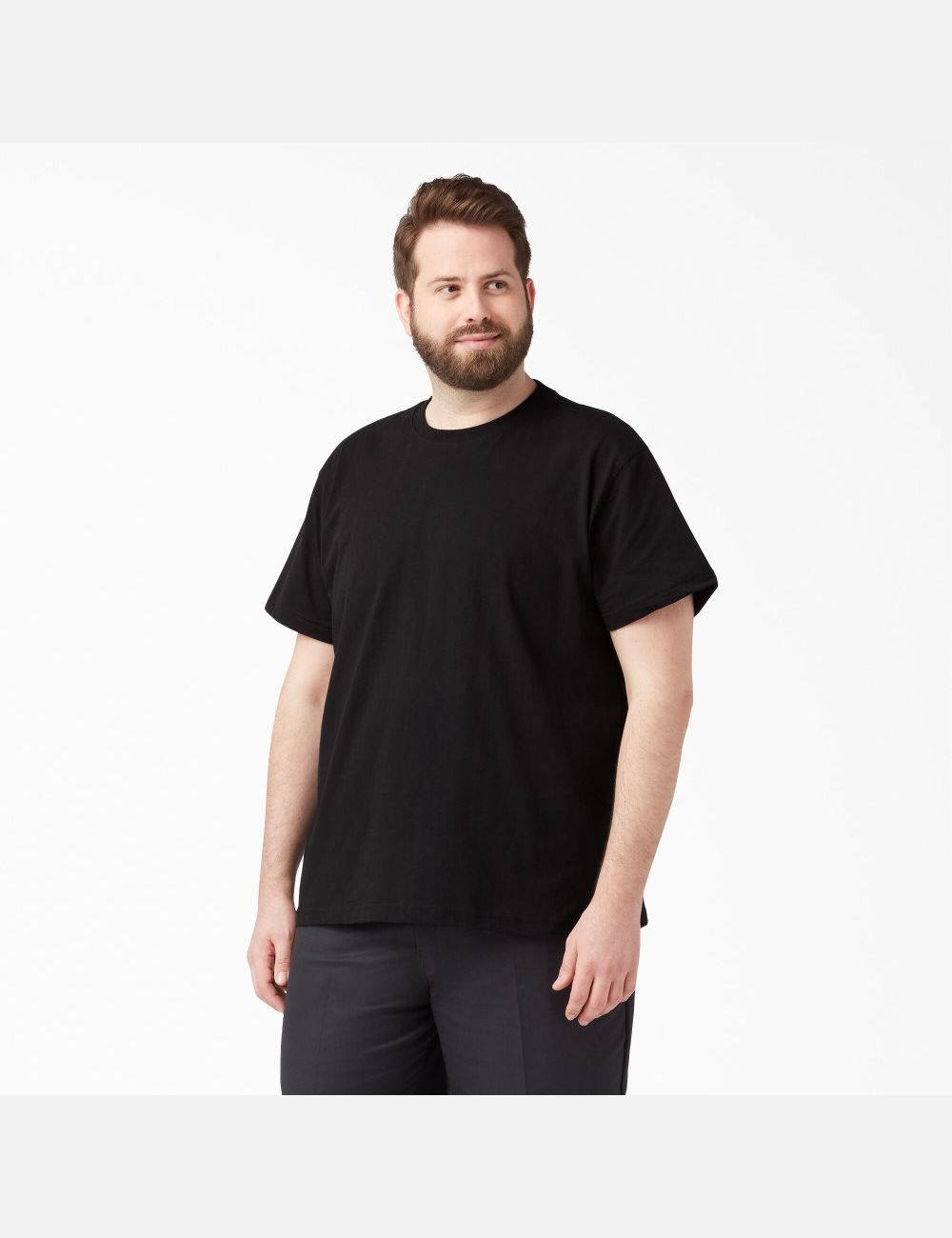 Tops Dickies Corta Sleeve Heavyweight Crew Neck Hombre Negras | 8056347-YO