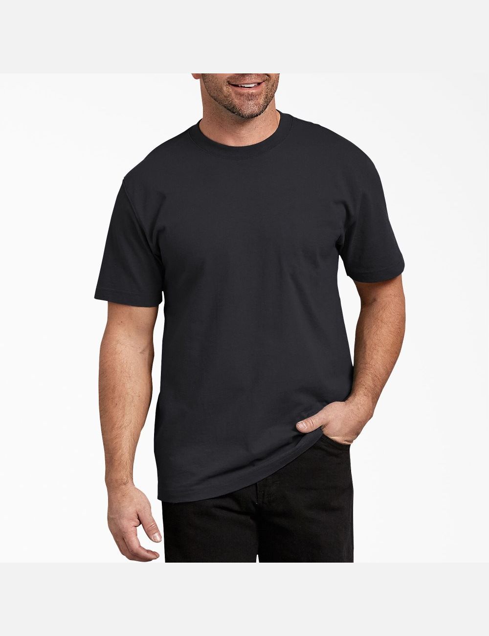 Tops Dickies Corta Sleeve Heavyweight Crew Neck Hombre Negras | 8056347-YO