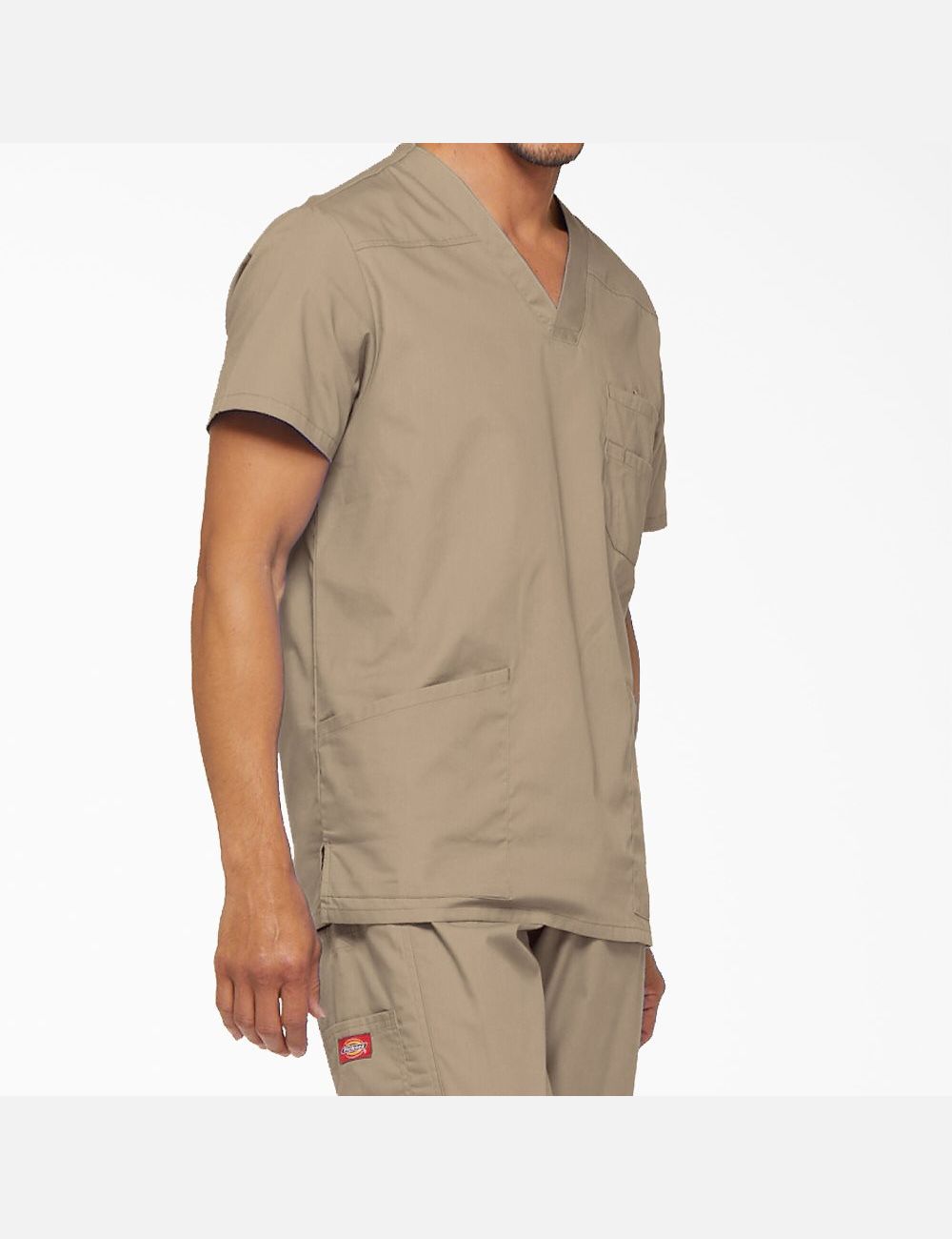 Tops Dickies EDS Signature V-Neck Hombre Kaki | 2495781-VA