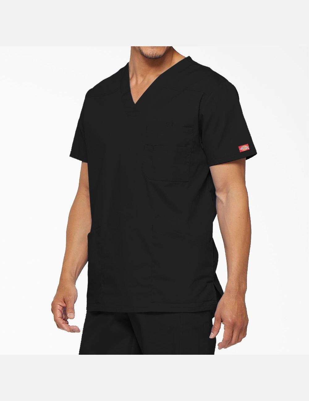 Tops Dickies EDS Signature V-Neck Hombre Negras | 9280365-FZ