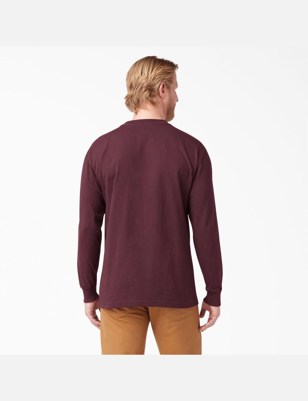 Tops Dickies Heavyweight Crew Neck T-Shirt Hombre Burdeos | 2683014-EM