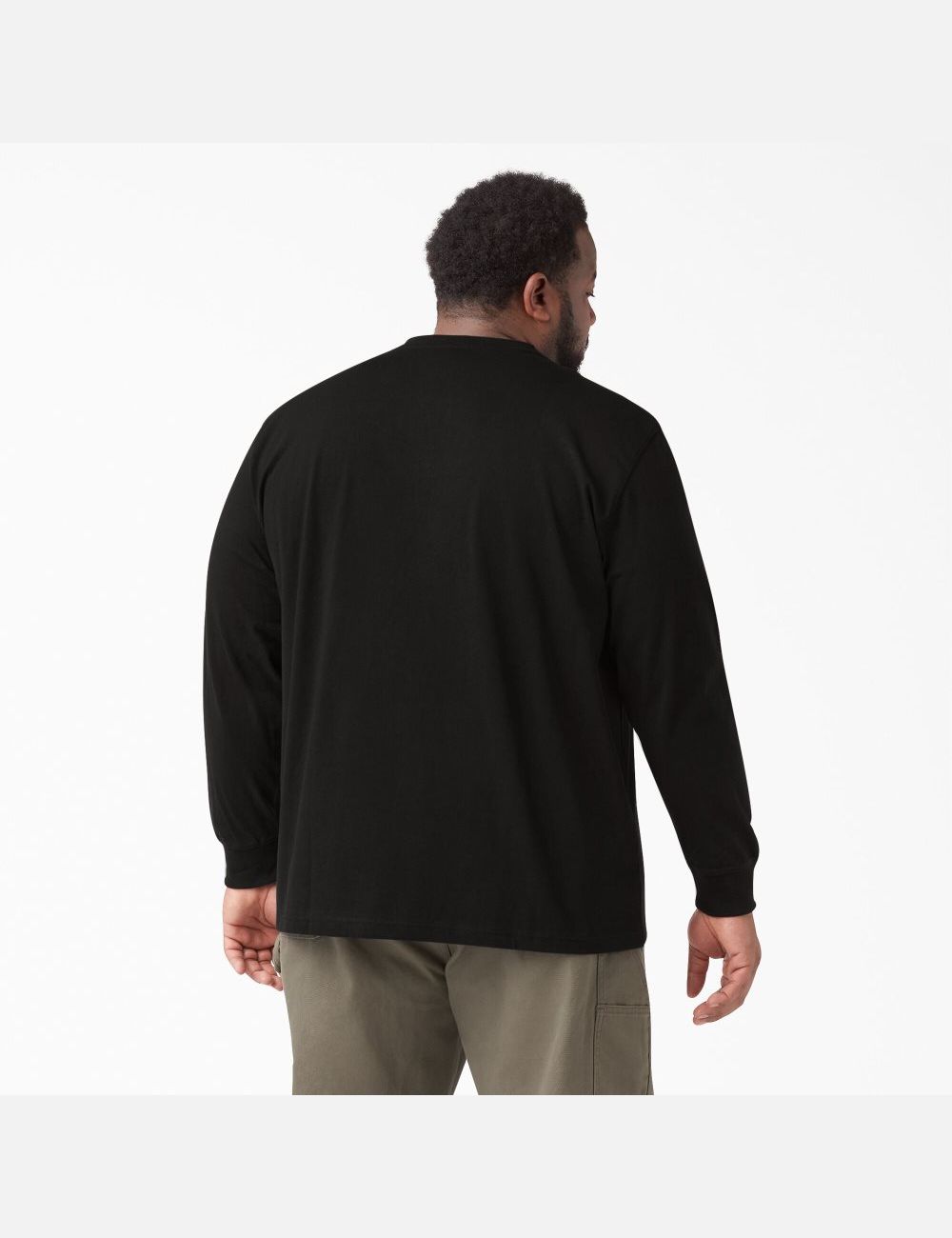 Tops Dickies Long Sleeve Heavyweight Henley Hombre Negras | 2901346-WF