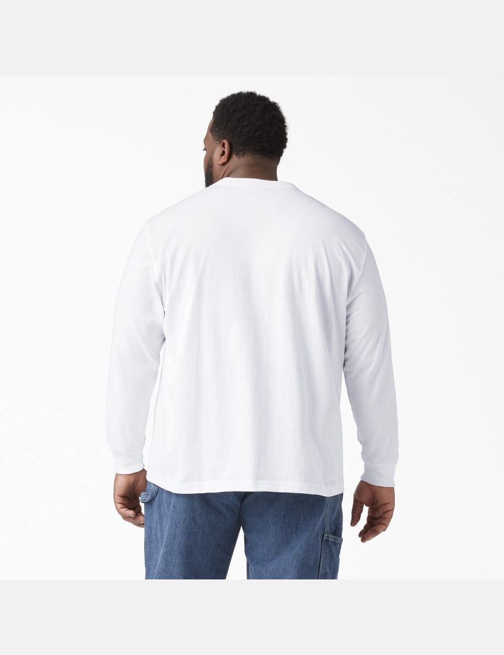 Tops Dickies Long Sleeve Heavyweight Henley Hombre Blancas | 9370254-QK