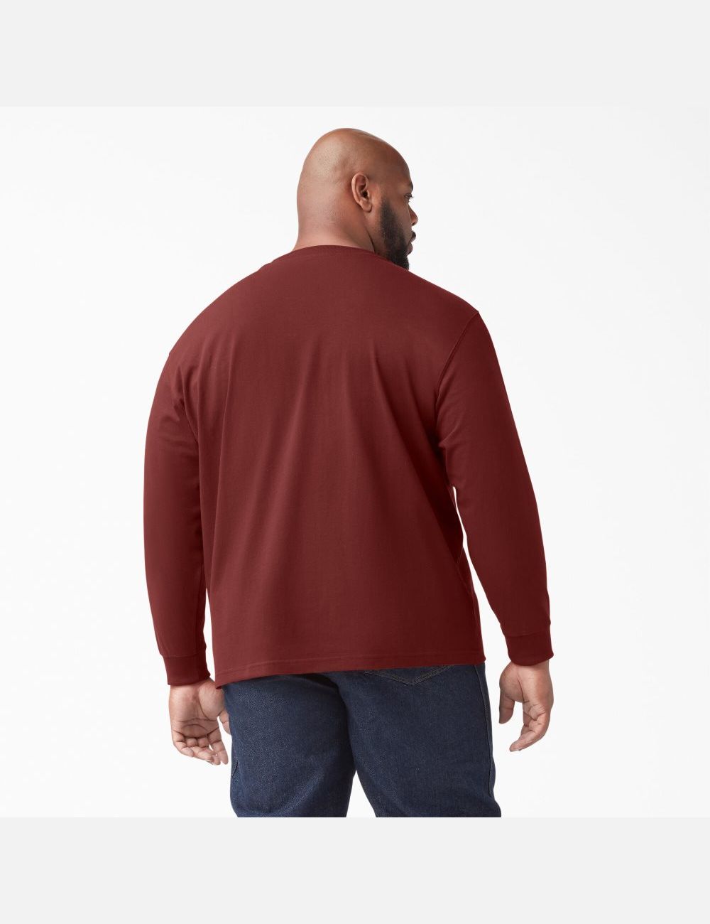 Tops Dickies Long Sleeve Heavyweight Henley Hombre Marrones | 9708154-IV