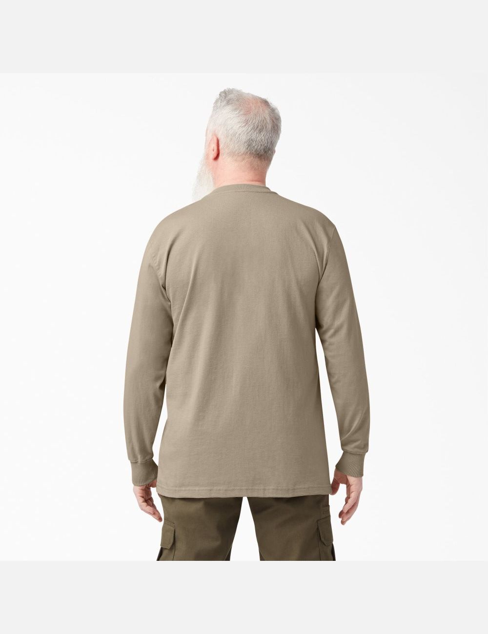 Tops Dickies Long Sleeve Heavyweight Henley Hombre Marrones | 9718645-CY