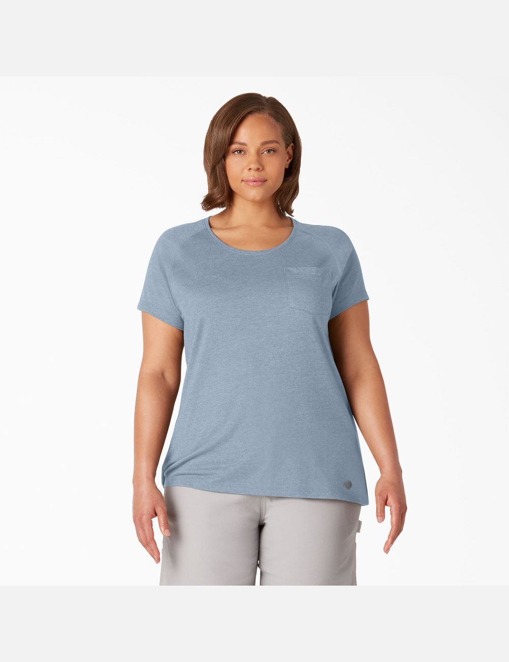 Tops Dickies Plus Cooling Corta Sleeve Mujer Azules | 3624987-NM