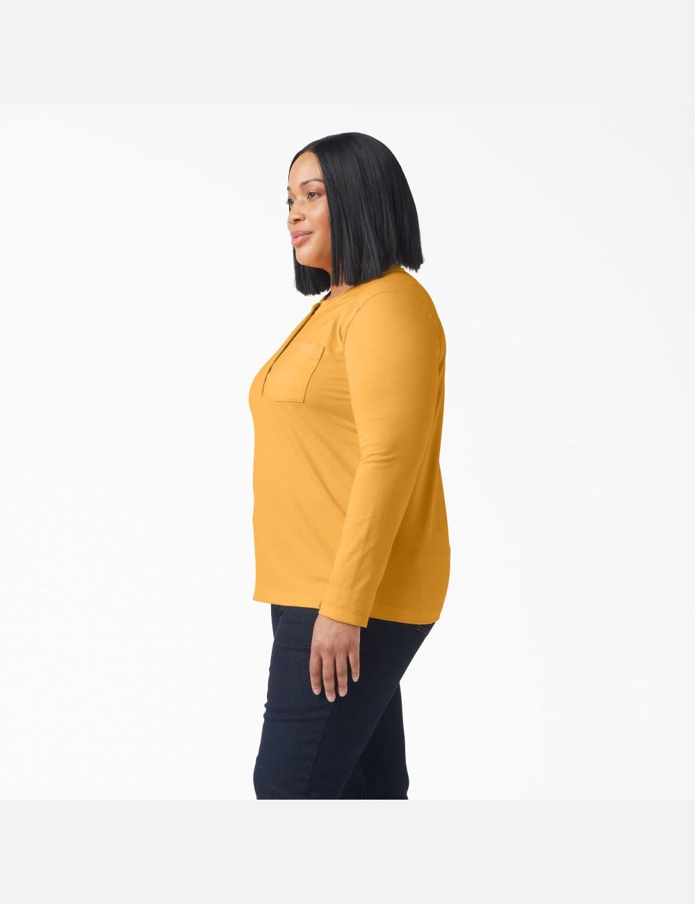 Tops Dickies Plus Heavyweight Henley Mujer Naranjas | 5428170-VS