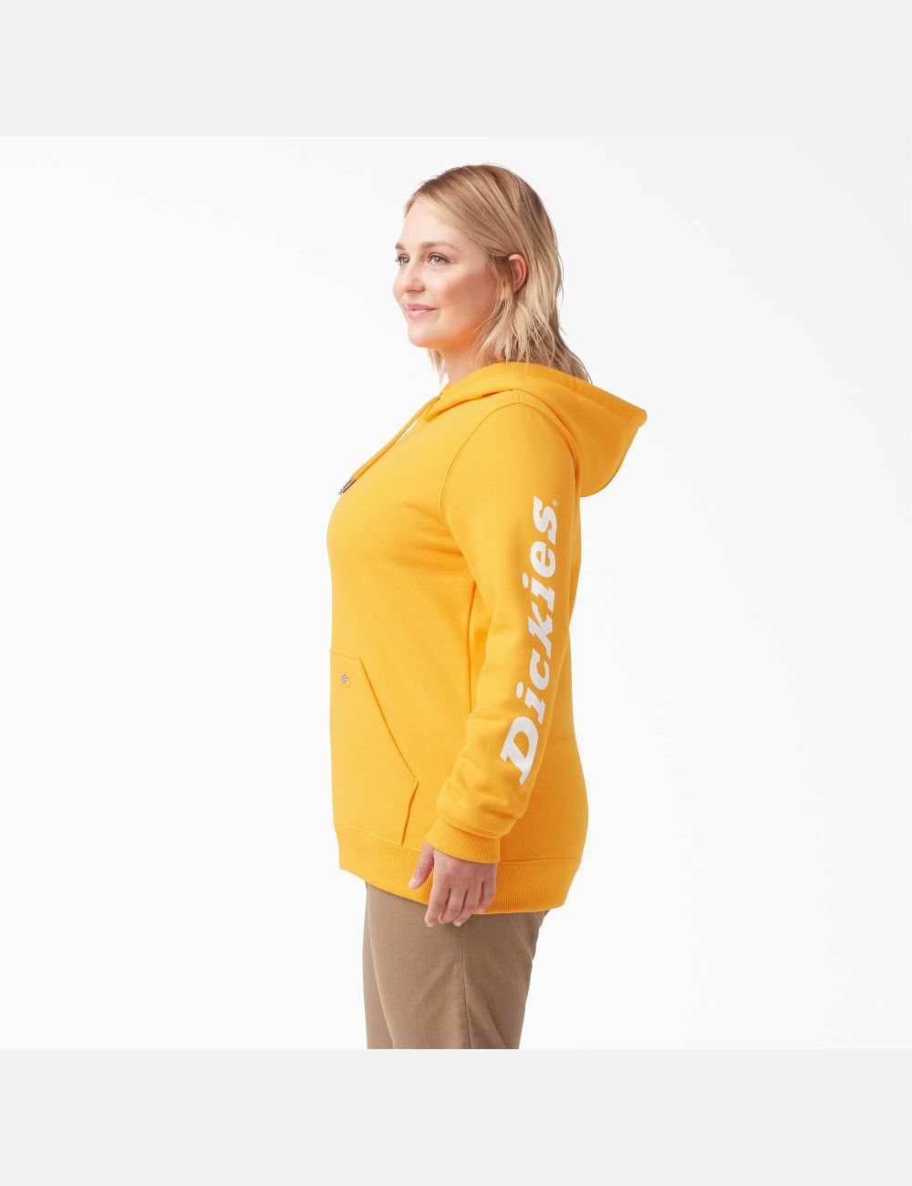 Tops Dickies Plus Heavyweight Logo Sleeve Mujer Amarillo | 6320485-TN