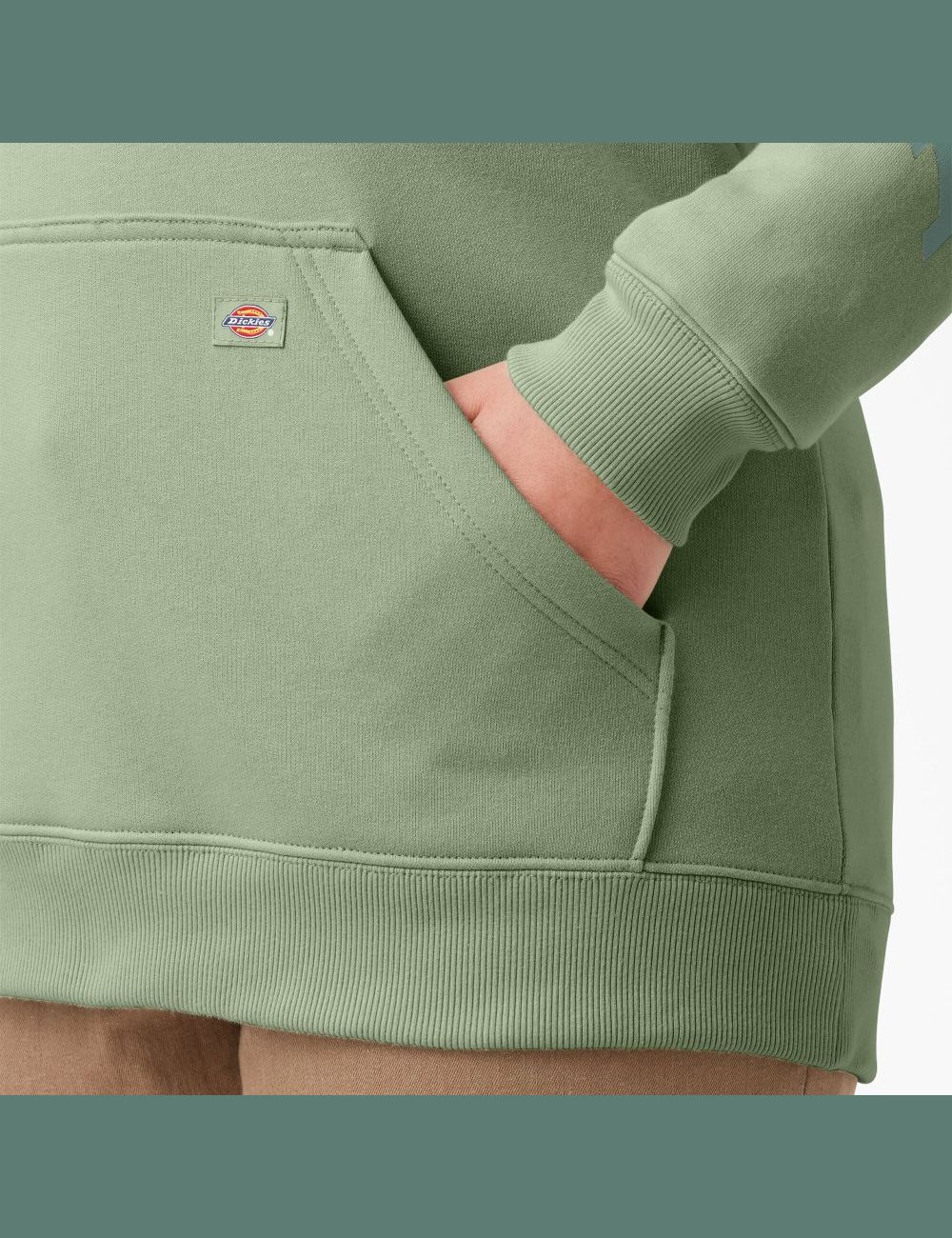 Tops Dickies Plus Heavyweight Logo Sleeve Mujer Verde | 7561039-NC