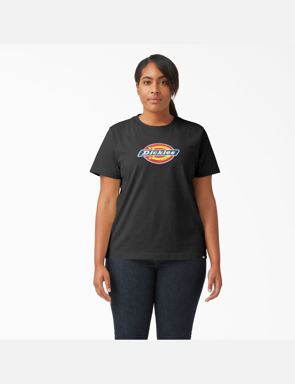 Tops Dickies Plus Logo Estampadas Mujer Negras | 1687453-CF