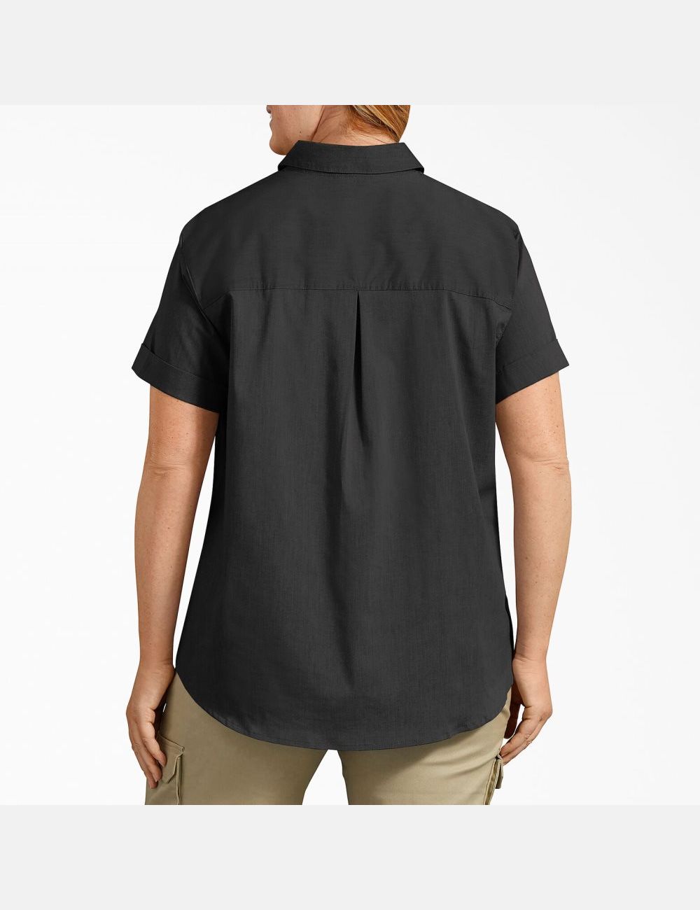 Tops Dickies Plus Stretch Button-Up Mujer Negras | 1470265-CF