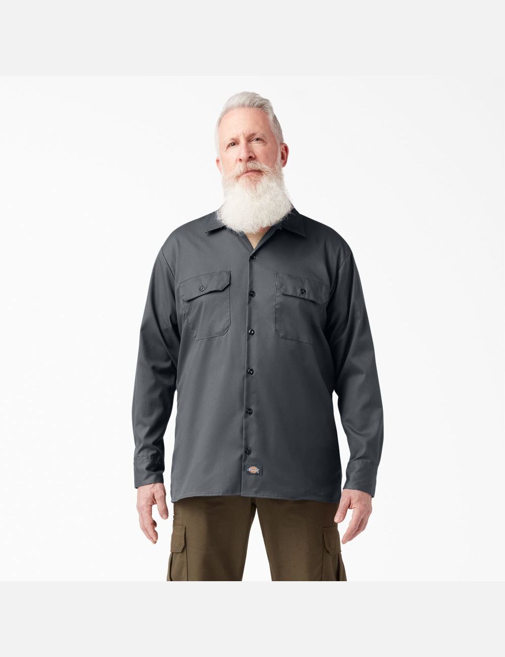 Tops Dickies Relaxed Fit Long Sleeve Hombre Gris | 8620439-BX